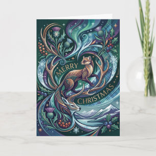 Sehr fröhliche Highland-Weihnachtskarte Karte