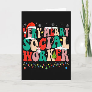 Sehr fröhliche Sozialarbeiter Weihnachten Cool Chr Karte