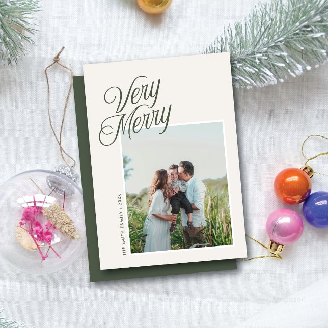 Sehr fröhliche Weihnachten Elegant Script Ein Foto (Von Creator hochgeladen)