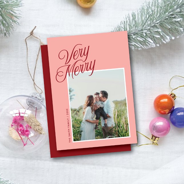 Sehr fröhliche Weihnachten Elegant Script Ein Foto (Von Creator hochgeladen)