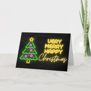 Sehr fröhliche Weihnachten Neon-Schild Black Brick