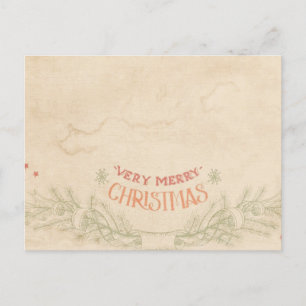 Sehr fröhliche Weihnachten Vintage Alt Postkarte