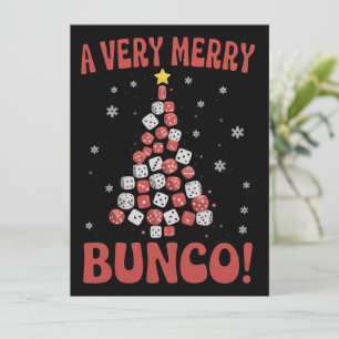 Sehr fröhlicher Bunco Weihnachtsbaum Würfelspiel N Feiertagskarte