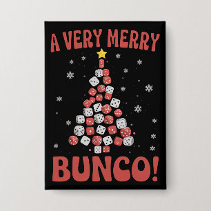 Sehr fröhlicher Bunco-Weihnachtsbaum-Würfelspielab Button