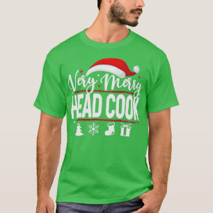 Sehr fröhlicher Kopfkoch Weihnachten Santa Hut T-Shirt