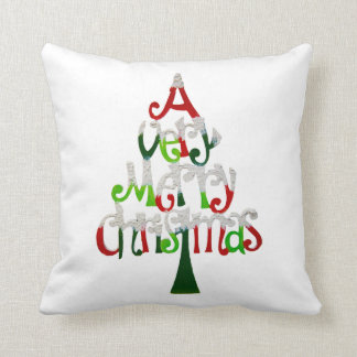Sehr fröhlicher Weihnachtsbaum Kissen