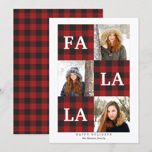 Sehr fröhliches Tartan Fa La La 3 Foto Feiertagskarte