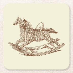 Sehr Fun Antiquitätenrockpferd Sketch Untersetzer