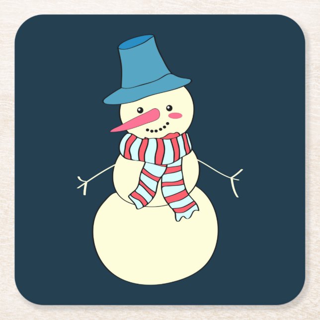 Sehr Fun Snowman Weihnachten Untersetzer Set (Vorderseite)