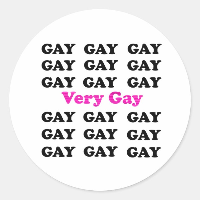 Sehr Gay Classic Round Sticker (Vorderseite)