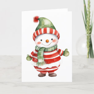 Sehr gebündelter glücklicher Weihnachts-Schneemann Feiertagskarte