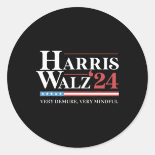 Sehr gedämpft Sehr gedanklich Kamala Harris Wheime Runder Aufkleber
