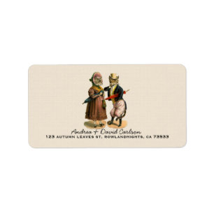 Sehr geehrte Damen und Herren, Vintag, gut gekleid Adressaufkleber