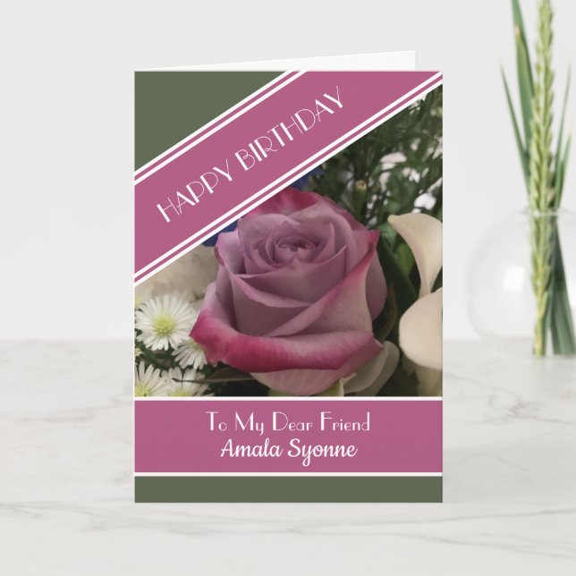 Sehr geehrte Freundin, Geburtskarte Karte (Vorderseite)