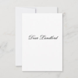 Sehr geehrte Landlord Grußkarte Dankeskarte