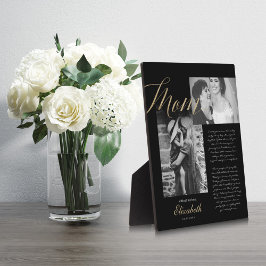 Sehr geehrte Mama | Gold Mama Script Wedding Messa Fotoplatte