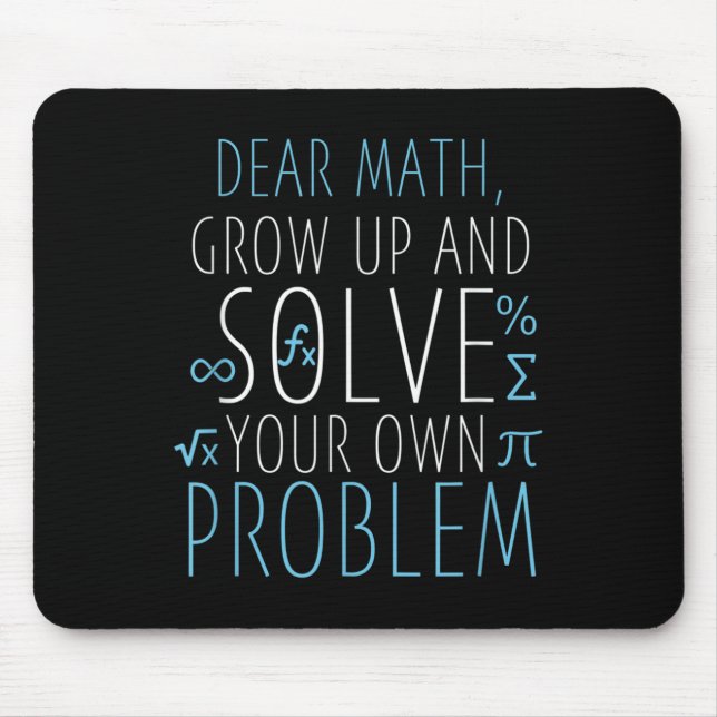 Sehr geehrte Mathe Funny Mathematik Zitat Mädchen  Mousepad (Vorne)