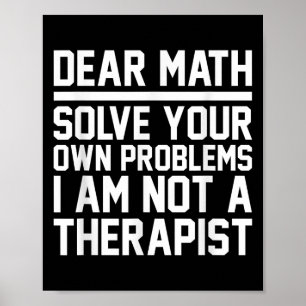 Sehr geehrte Mathematik Spaß Design Lösung Problem Poster