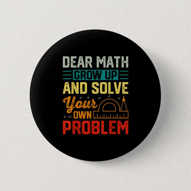 Sehr geehrte Mathematik wächst zu einem sonnigen P Button (Vorderseite)