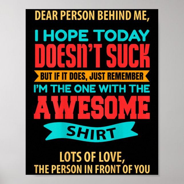 Sehr geehrte Person hinter mir - Phantastisch und  Poster (Vorne)