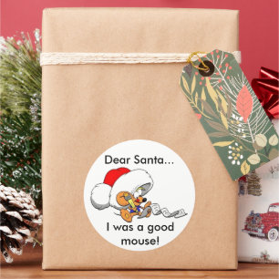 Sehr geehrte Santa Mouse Runder Aufkleber