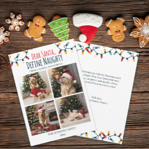 Sehr geehrte Santa Naughty Funny Dog Weihnachts-Fo Feiertagskarte
