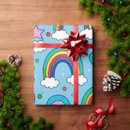 Sehr geehrte Santa Rainbow Custom Muster Geschenkpapier
