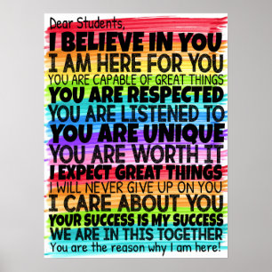 Sehr geehrte SchülerInnen Aquarell-Klassenposter Poster