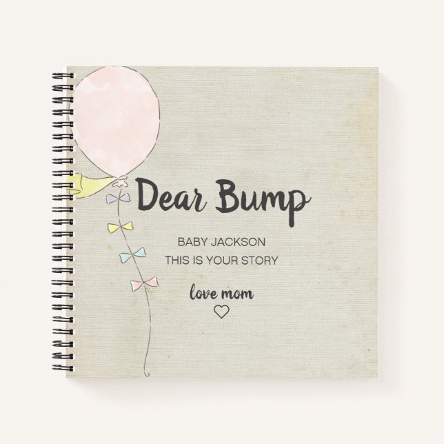 Sehr geehrter Bump Keepake Pregnancy Journal Notizbuch (Vorderseite)