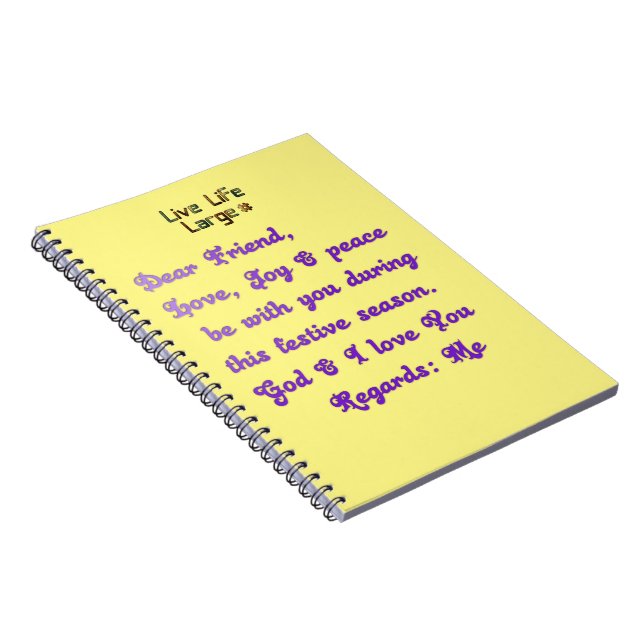 Sehr geehrter Freund Live Life Large Notizblock (Rechte Seite)