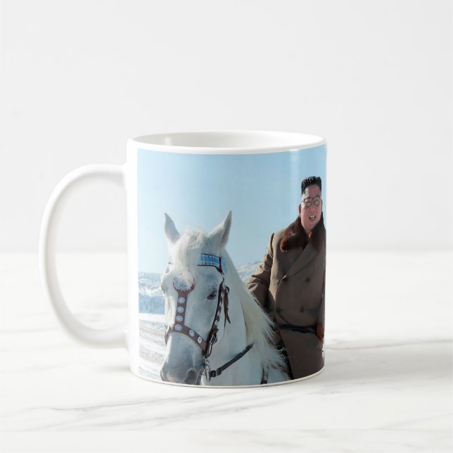 Sehr geehrter Führer und Putin auf Pferd Kaffeetasse (Links)