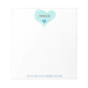 Sehr geehrter Gott, heute Verließ ich alles Herz N Notizblock