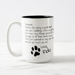 Sehr geehrter Hund Vater Mama Anpassbare Pet Name  Zweifarbige Tasse