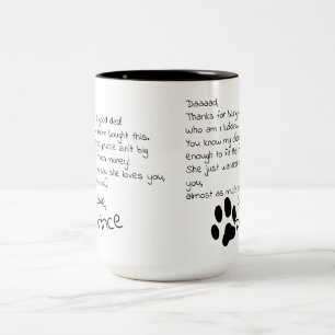 Sehr geehrter Hund Vater Mama Anpassbare Pet Name Zweifarbige Tasse