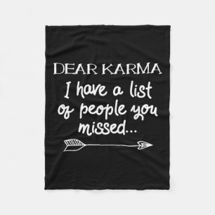 Sehr geehrter Karma Ich habe eine Liste der Leute, Fleecedecke