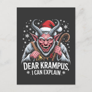 Sehr geehrter Krampus, ich kann Weihnachten Santa Ankündigungspostkarte