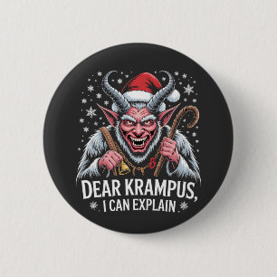 Sehr geehrter Krampus, ich kann Weihnachten Santa Button