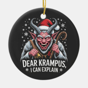 Sehr geehrter Krampus, ich kann Weihnachten Santa  Keramik Ornament
