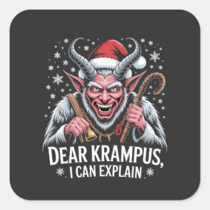 Sehr geehrter Krampus, ich kann Weihnachten Santa  Quadratischer Aufkleber
