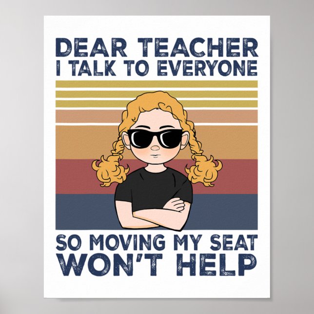 Sehr geehrter Lehrer, ich spreche mit allen, also  Poster (Vorne)