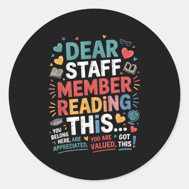 Sehr geehrter Mitarbeiter, die dieses Angebot für  Runder Aufkleber (Vorderseite)