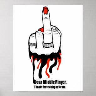 Sehr geehrter Mittelfinger Poster