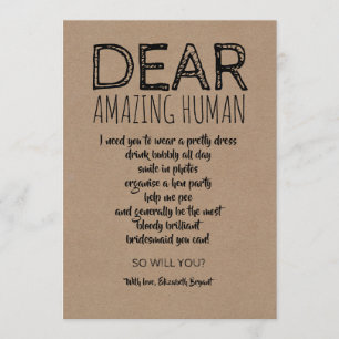 Sehr geehrter Phantastischer Mensch Funny Bridesma Einladung