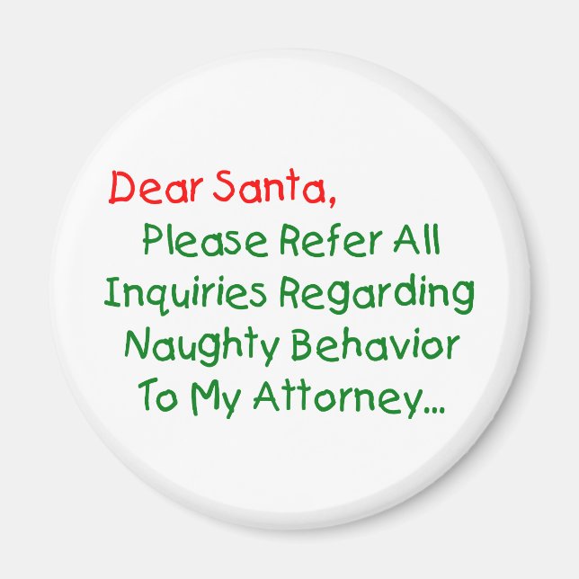 Sehr geehrter Santa Anwalt - Funny Christmas Lette Magnet (Vorne)