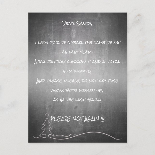Sehr geehrter Santa Feiertagspostkarte (Vorderseite)