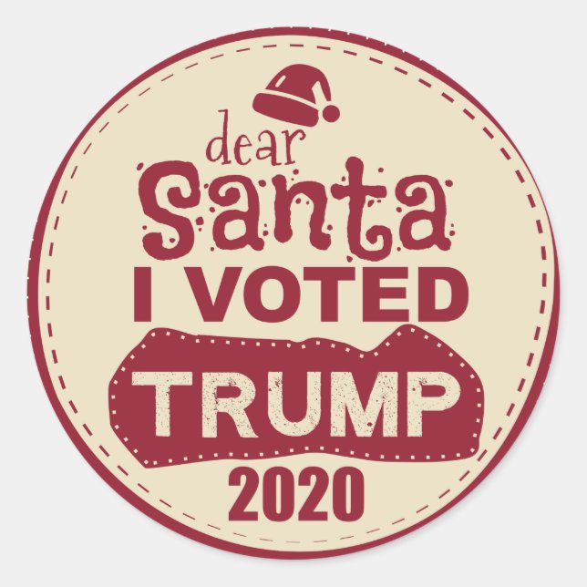 Sehr geehrter Santa I hat Trump 2020 gewählt Runder Aufkleber (Vorderseite)