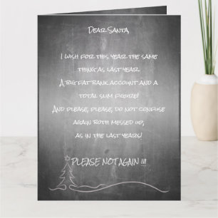 Sehr geehrter Santa Karte