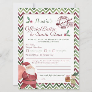 Sehr geehrter Santa Kinder Personalisierter Brie