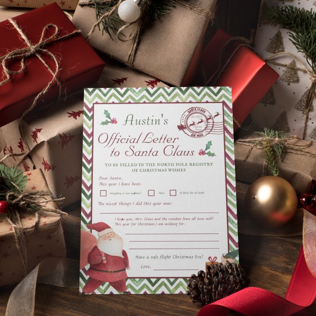 Sehr geehrter Santa | Kinder Personalisierter Brie Einladung (Von Creator hochgeladen)