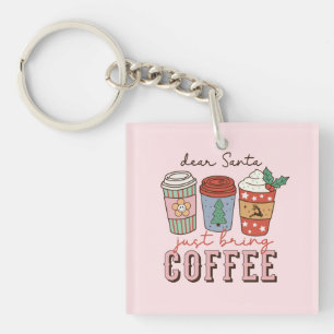 Sehr geehrter Santa Weihnachtskaffee Schlüsselanhänger